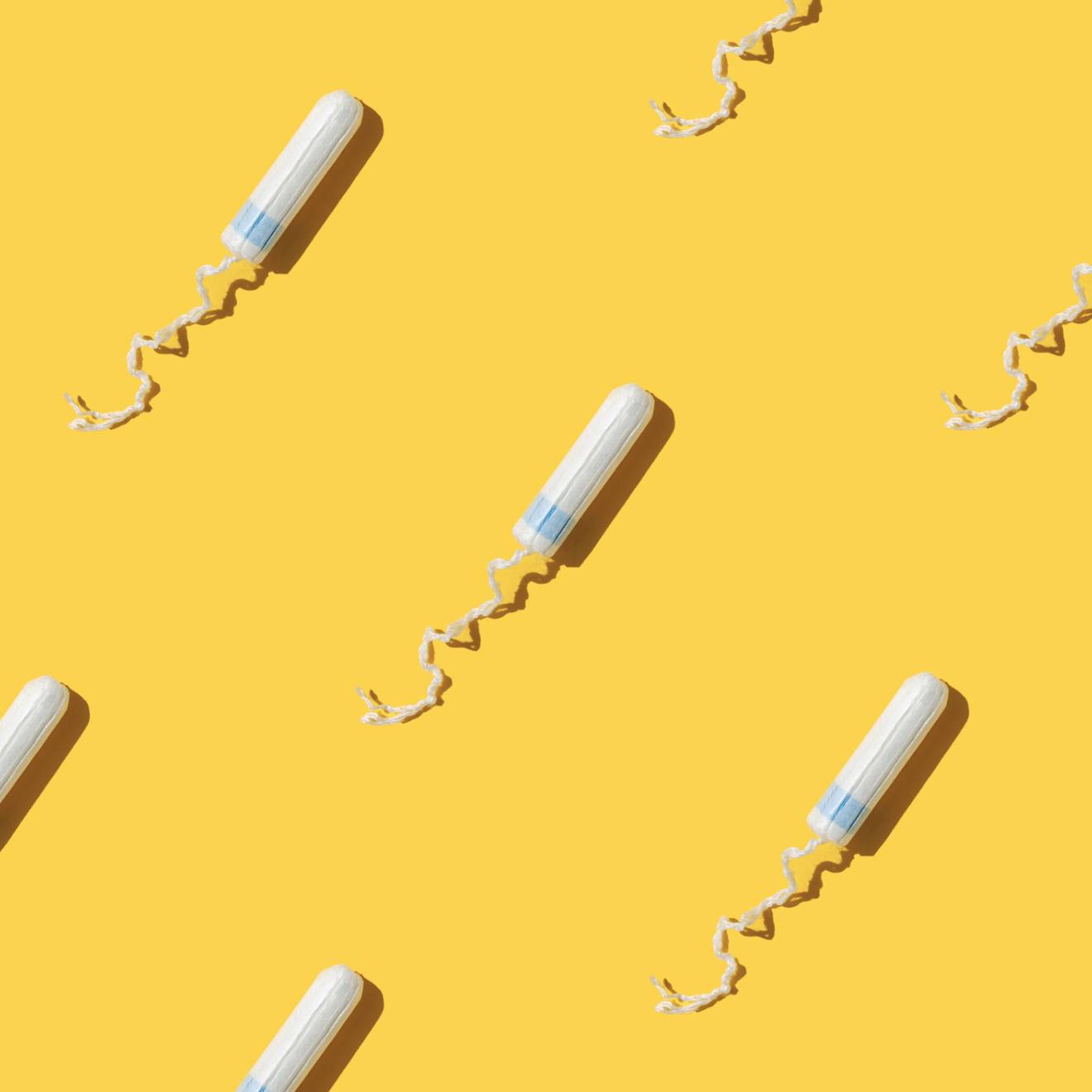 Tampons on a yellow background
